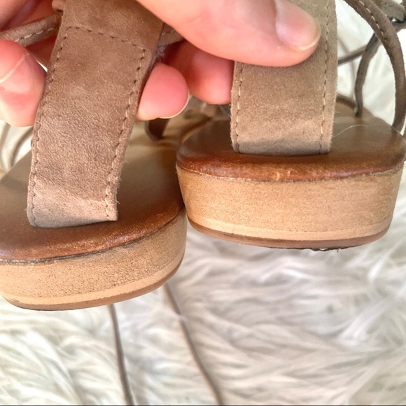 Jeffrey Campbell Lace Up Sandals Beige Size 9 Boho Suede Leather Summer - Picture 5 of 7